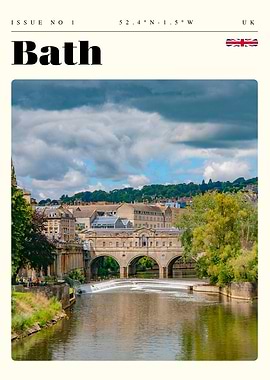 Bath England Travel Art Poster