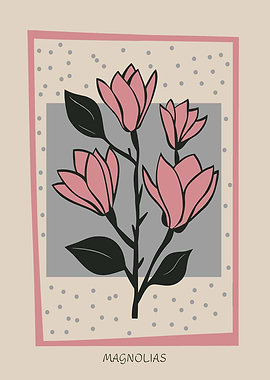 Magnolia Flower Mid Century