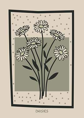 Daisy Flower Bouquet Mid Century