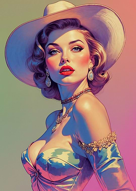 Glamorous Blonde Cowgirl Portrait