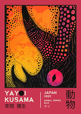 Yayoi Kusama Rhino No.6 Exhibition Poster
