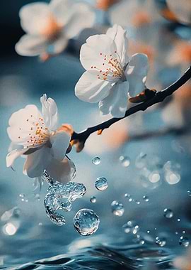 Cherry Blossom Water Drops