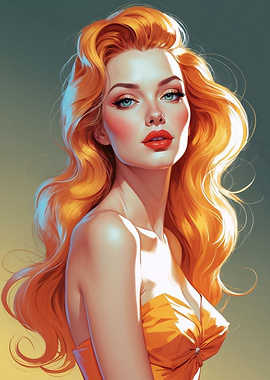 Orange Hair Pin-up Portrait