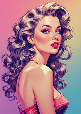 Brown-haired Pinup Portrait