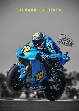 Alvaro Bautista Motorcycle Poster