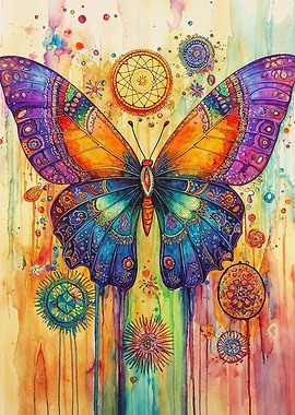 Colorful Butterfly Watercolor