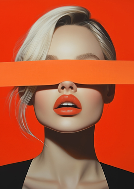 Woman with Orange Band Across Eye's