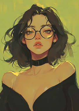 Anime Girl with Glasses