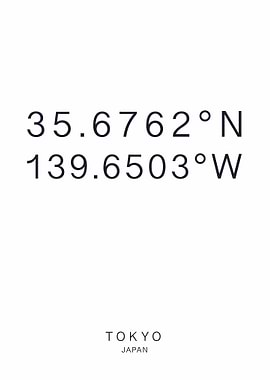Tokyo Coordinates Print