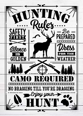 Hunting Rules Poster