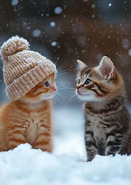 Two Kittens in the Snow