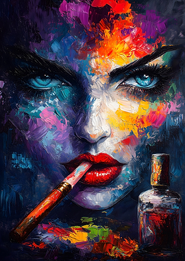 Woman with Cigarette and Perfume