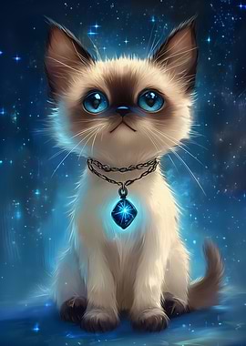 Birman cat with Starry Necklace