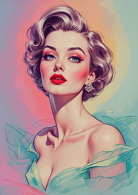 Blonde Pin-Up Glamour Portrait
