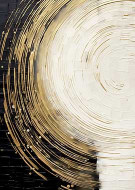 Abstract Gold and Black Swirls