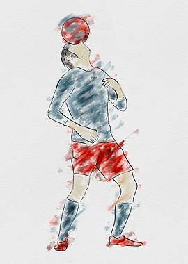 Soccer Player Watercolor