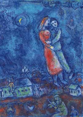 Chagall Lovers in Blue