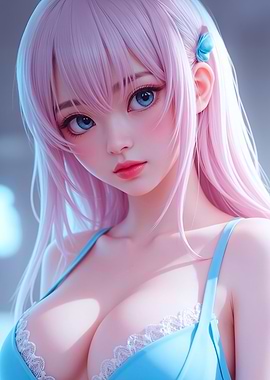 Anime Girl with Pink Hair