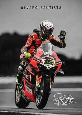 Alvaro Bautista Motorcycle Poster