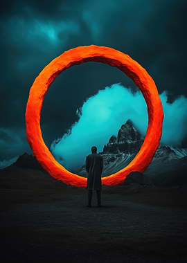 Man Gazing at Orange Ring