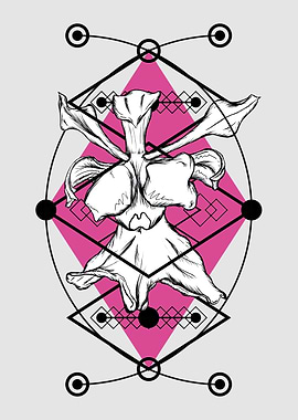 Geometric Orchid Flower Art