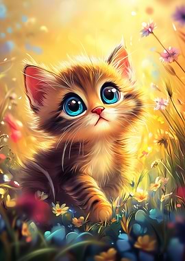 Kitten in a Meadow