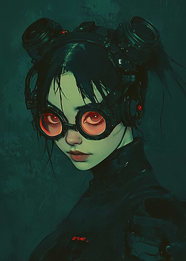 Cyberpunk Goggles Girl, Hacker