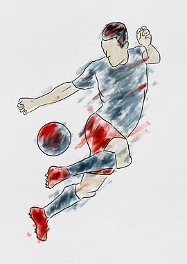 Soccer Player Watercolor