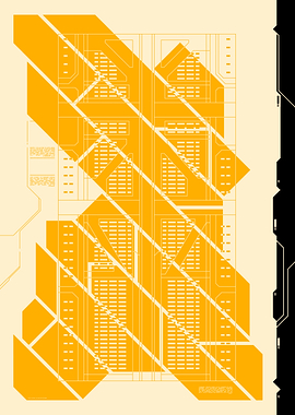 Yellow Abstract Cyber Architecture