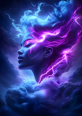 Woman with Lightning Hair