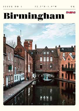 Birmingham England Travel Art Poster