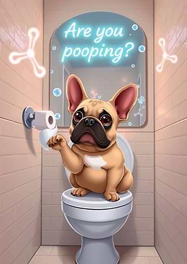 French Bulldog on Toilet Humor