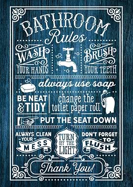 Bathroom Rules Sign