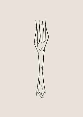 Fork Line Art