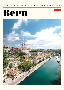 Bern Switzerland Travel Art Poster