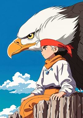 Eagle & Boy Anime Art