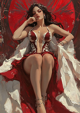 Red Dress Queen Portrait