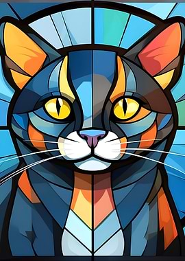 Stained Glass Cat