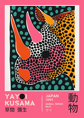 Yayoi Kusama Rhino No.9 Exhibition Poster