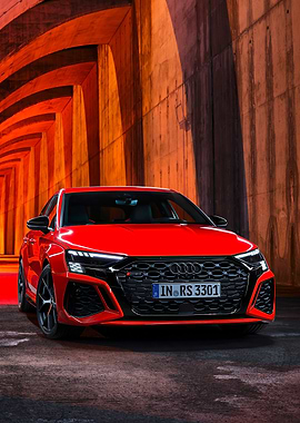 Red Audi RS3 Sedan