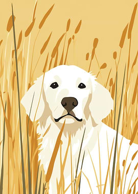 Golden Retriever in Tall Grass