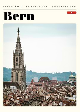 Bern Switzerland Travel Art Poster