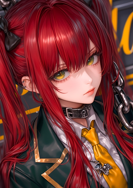 Anime Girl with Red Hair