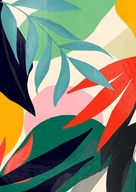 Abstract Art Tropical Leaves 42