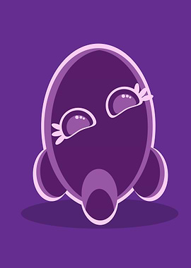 Purple Cartoon Rocket