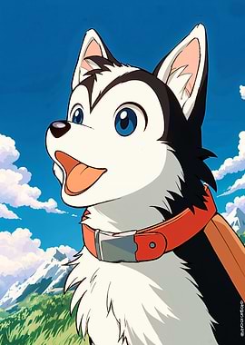 Anime Husky Dog