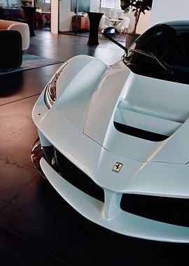 White Ferrari Front View