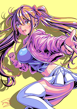 Kawaii Anime Girl in Pink Hoodie