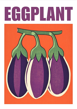 Eggplant Retro Art Print