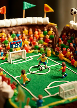 Soccer Cake and candys Stadium